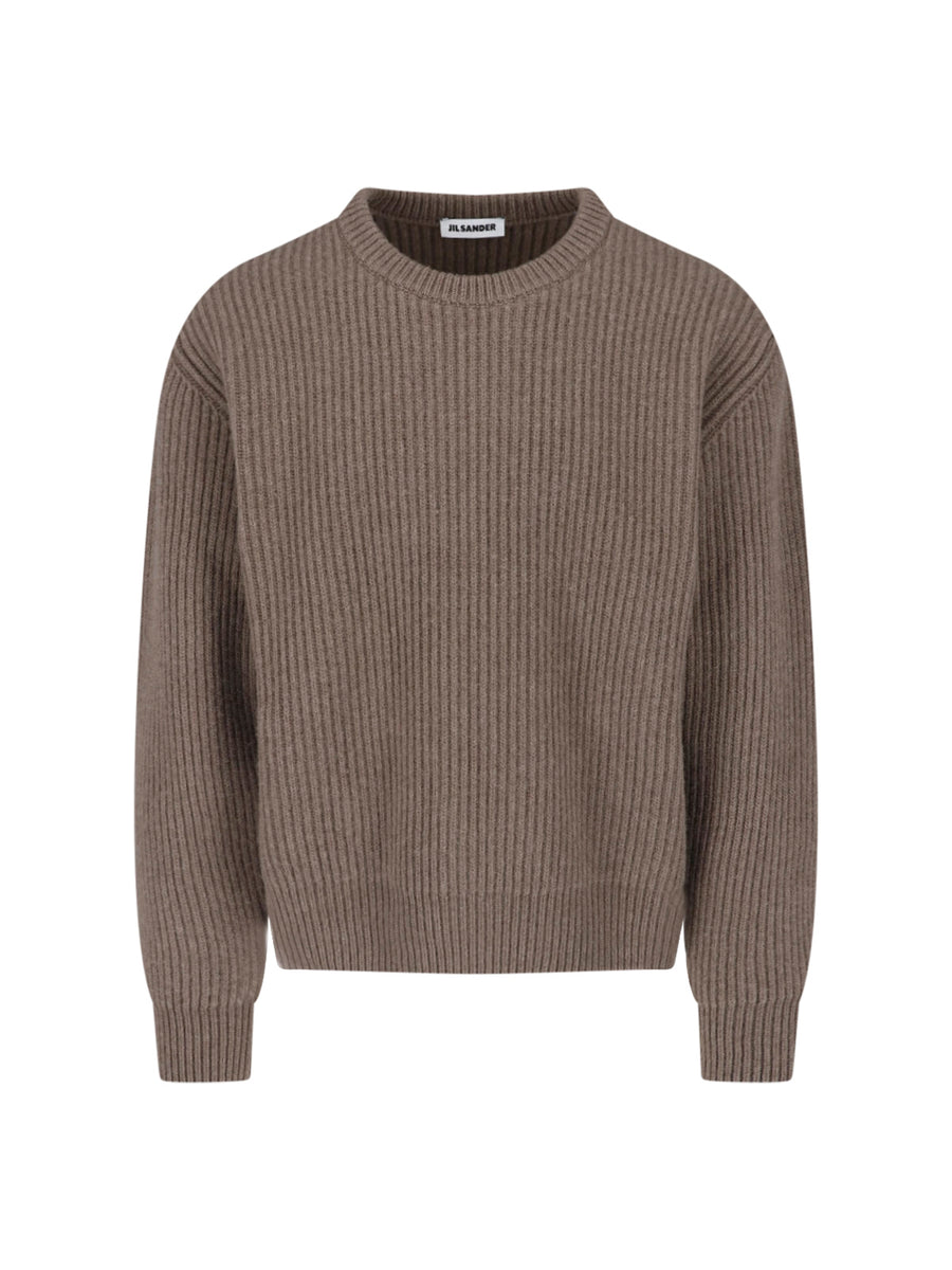 Jil Sander 100% wool sweater in taupe
