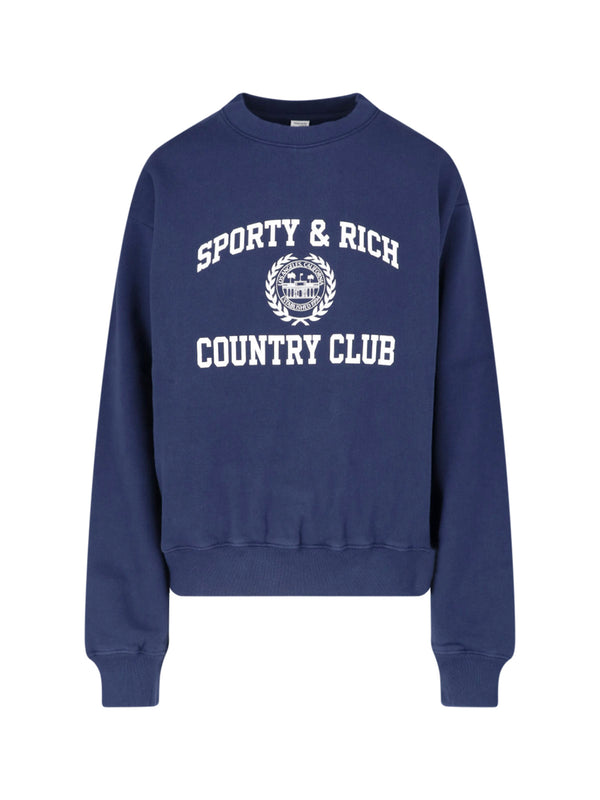Sporty & Rich Cotton blend sweatshirt in navy