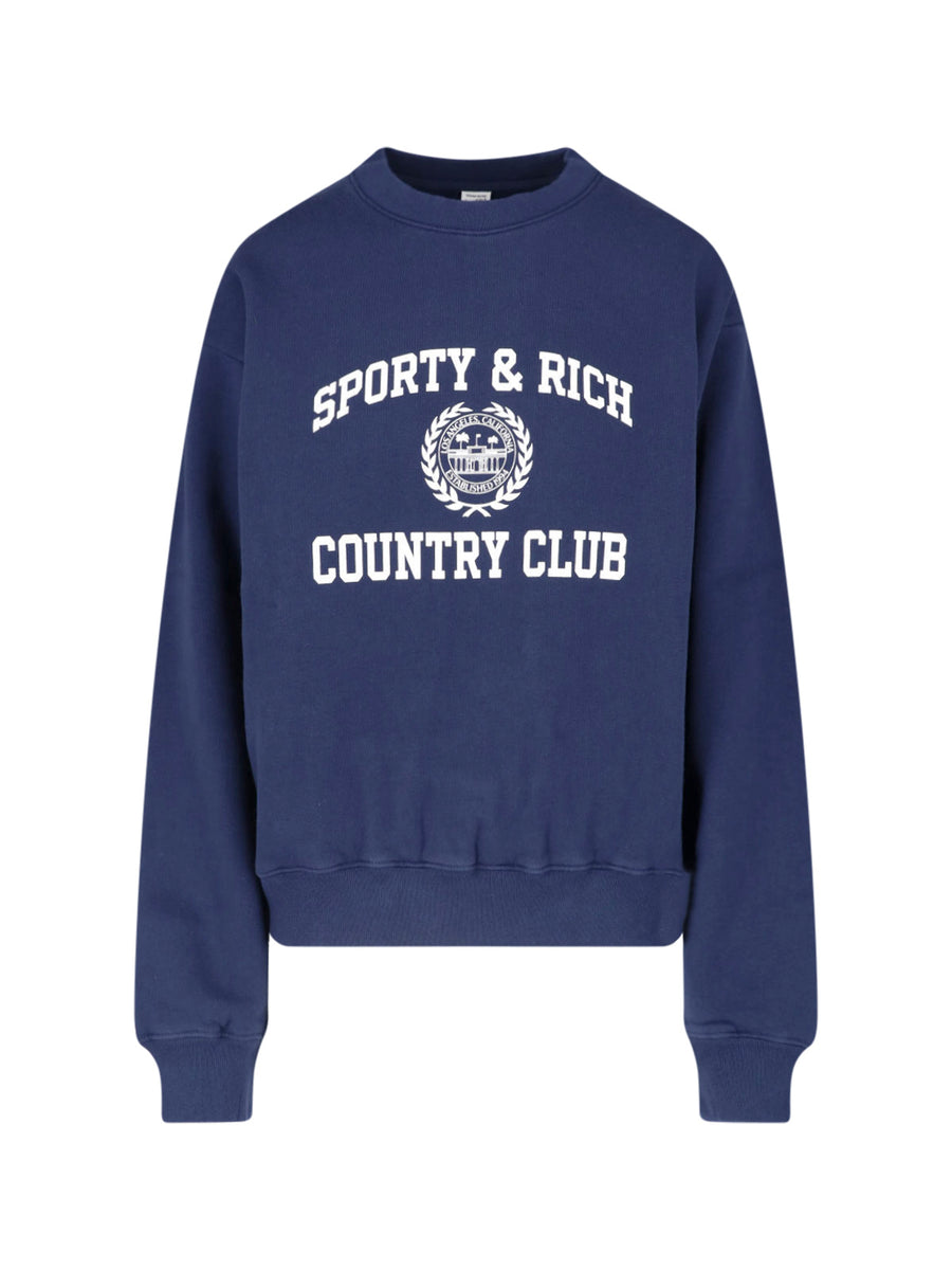 Sporty & Rich Cotton blend sweatshirt in navy