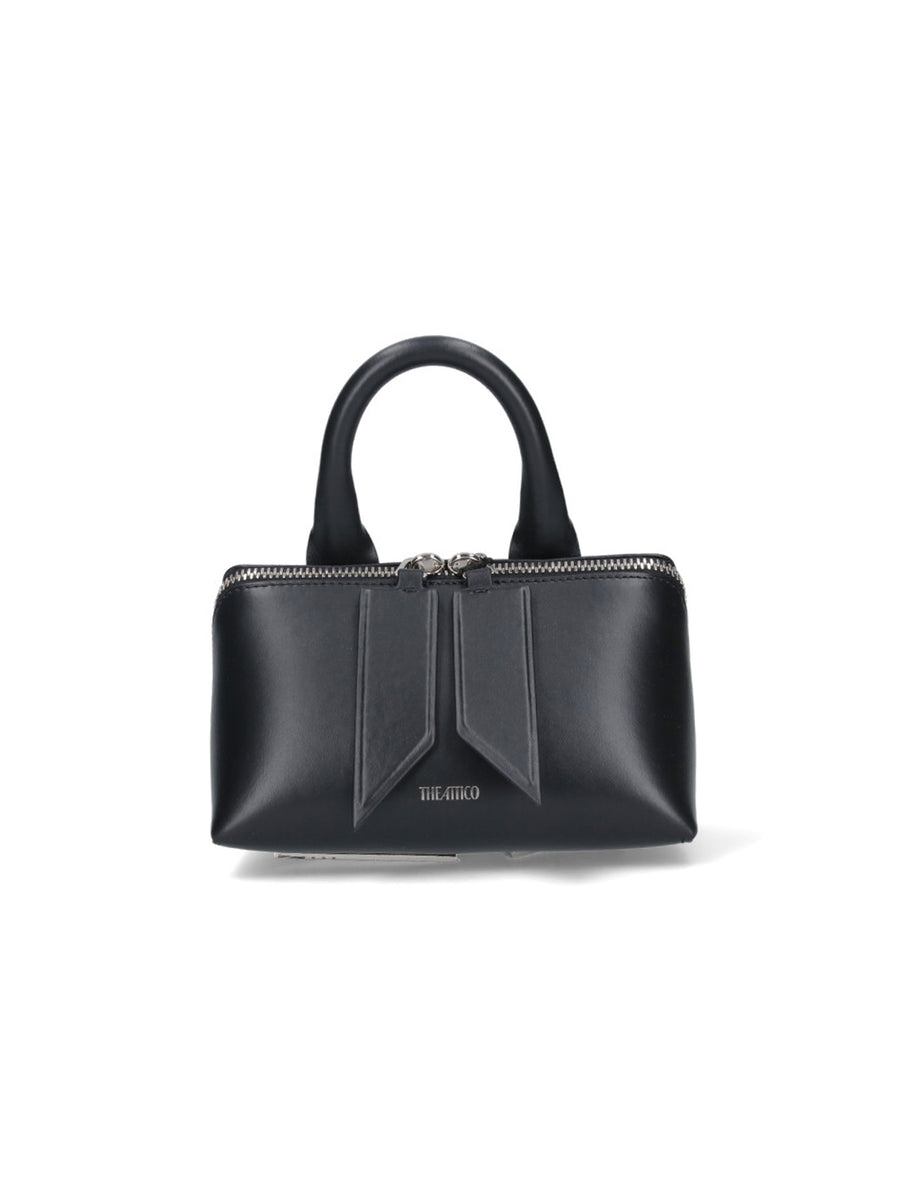 The Attico Leather top handle bag in black