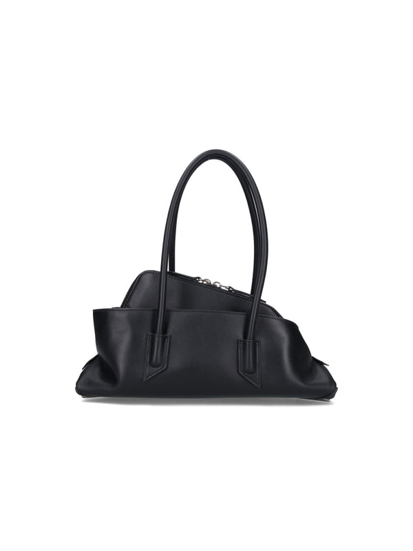The Attico Leather shoulder bag in black