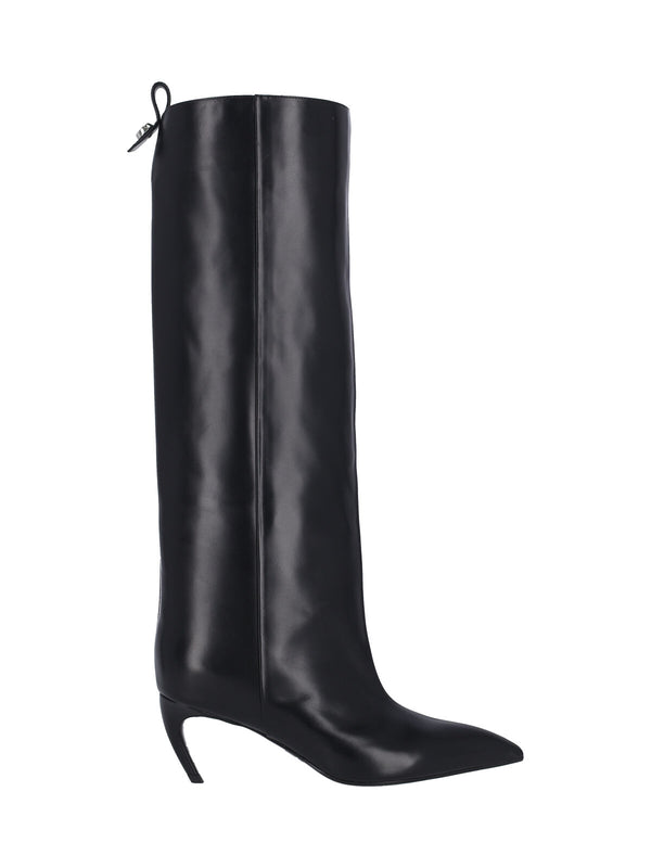 The Attico Leather boot in black