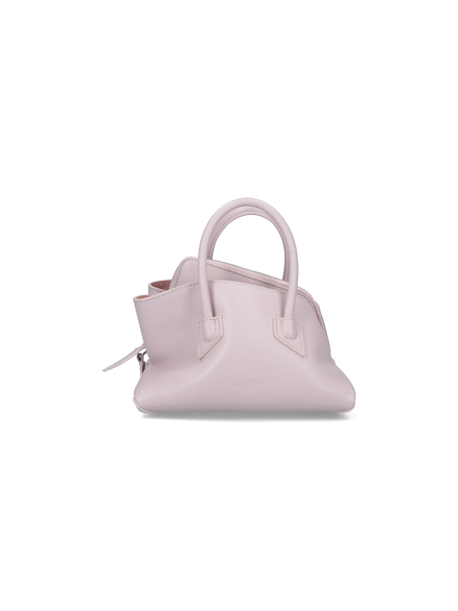 The Attico Pebbled leather top handle bag in pink
