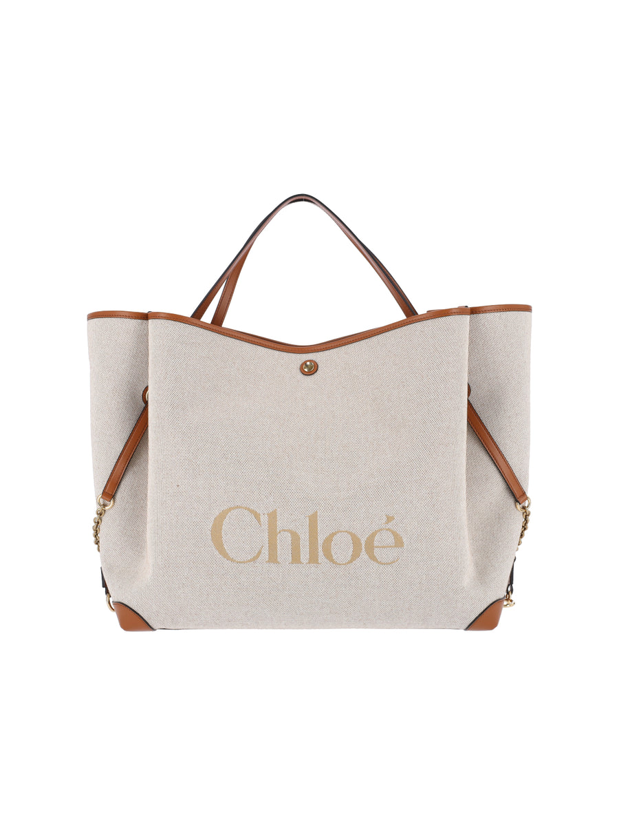 Chloè 100% Cotton tote bag in cream