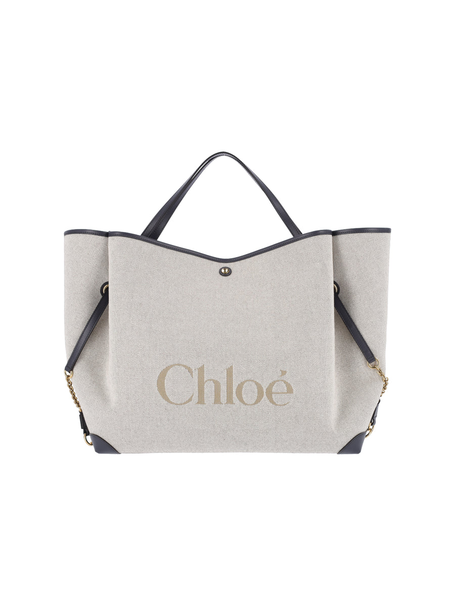 Chloè 100% Cotton tote bag in cream