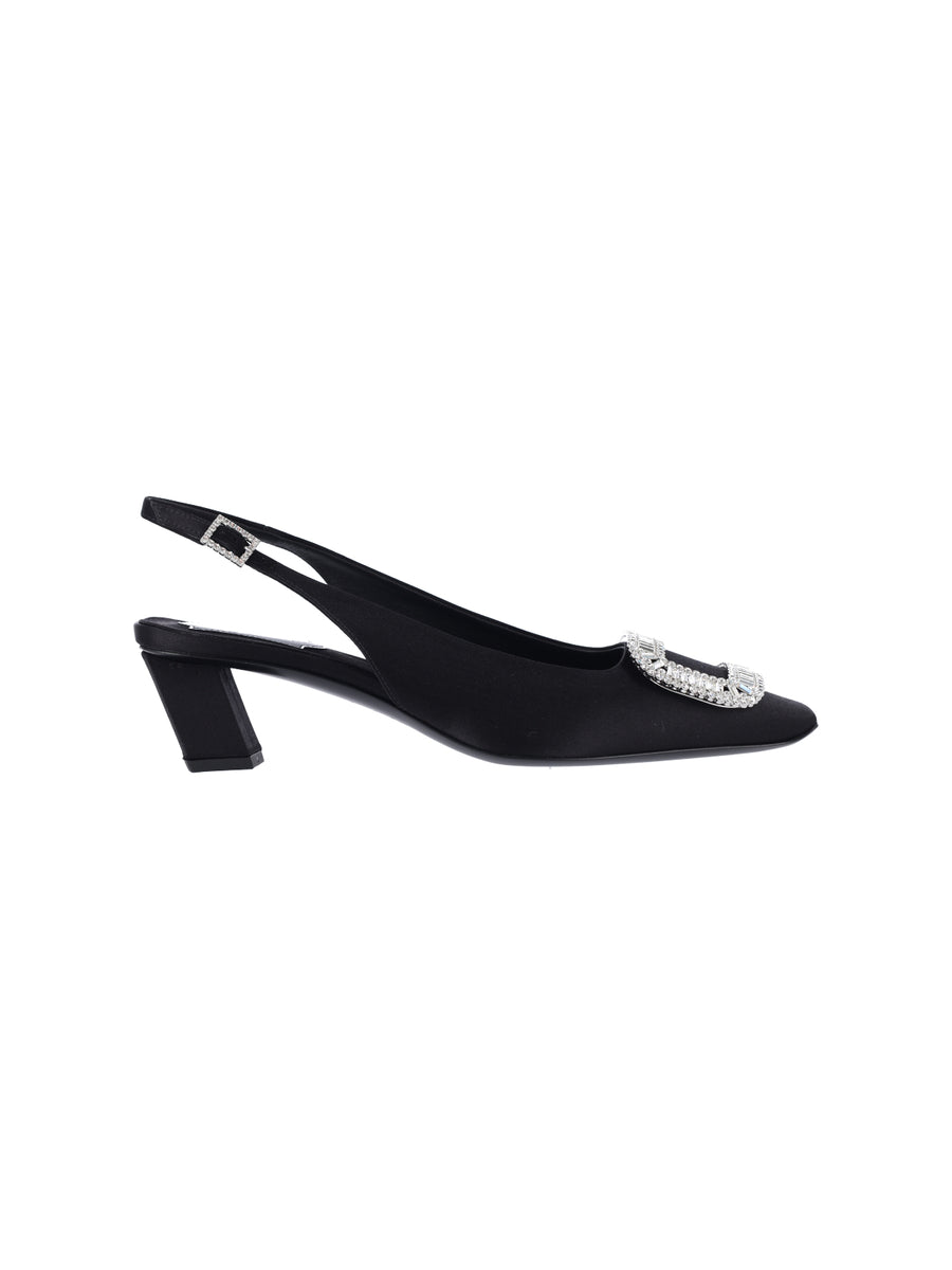 Roger Vivier 68% Viscose slingback heel in black