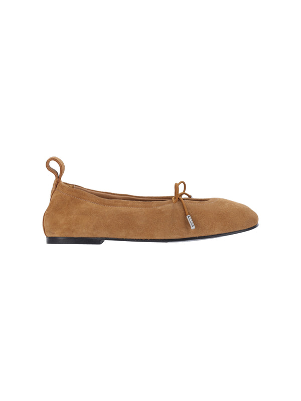 Alohas Upper: 100% Cow Suede ballet flat in brown