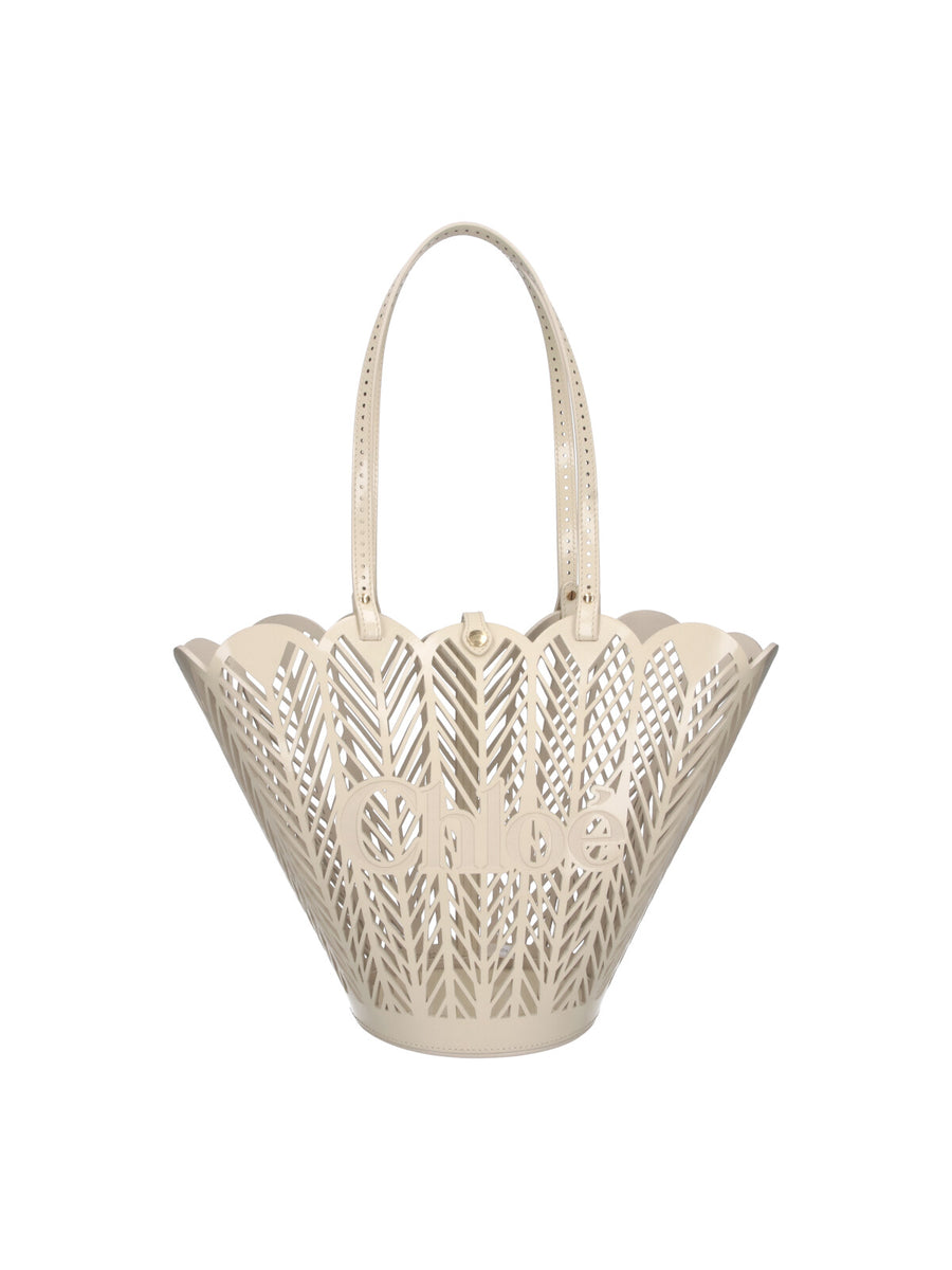 Chloè 100% Calf Leather bucket bag in white