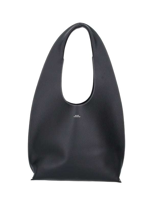 A.P.C. 100% Cow Leather shoulder bag in black