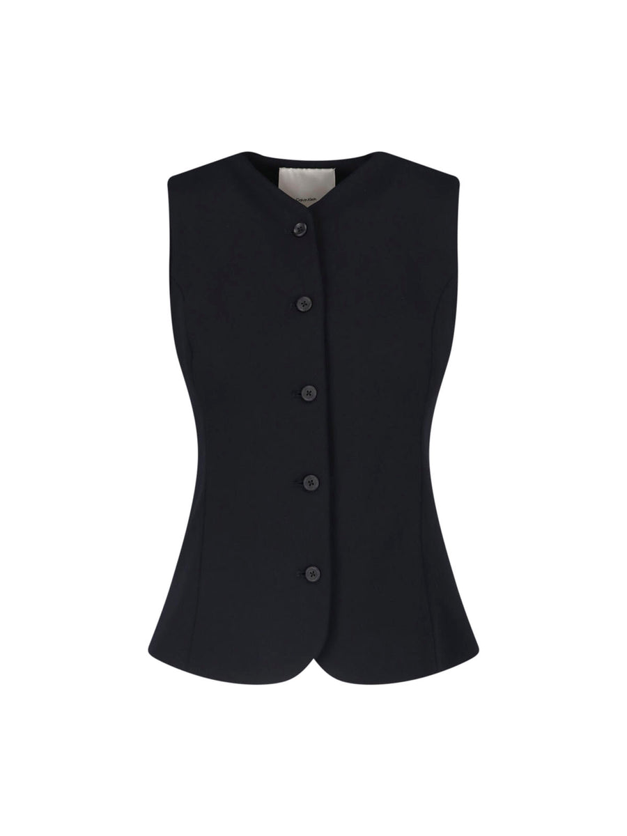 Calvin Klein 96% Polyester tank top in black