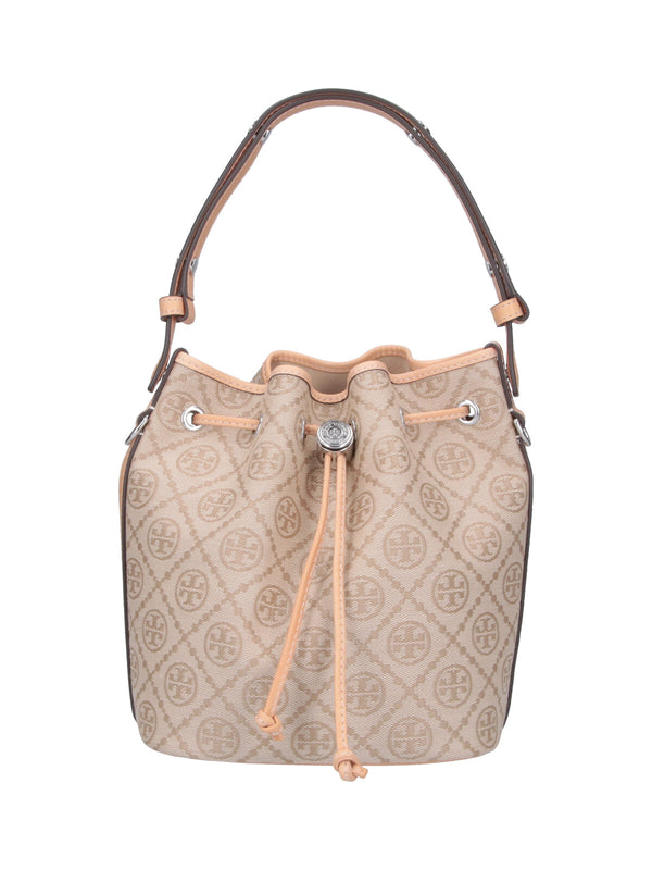 Tory Burch 56% Cotton bucket bag in beige
