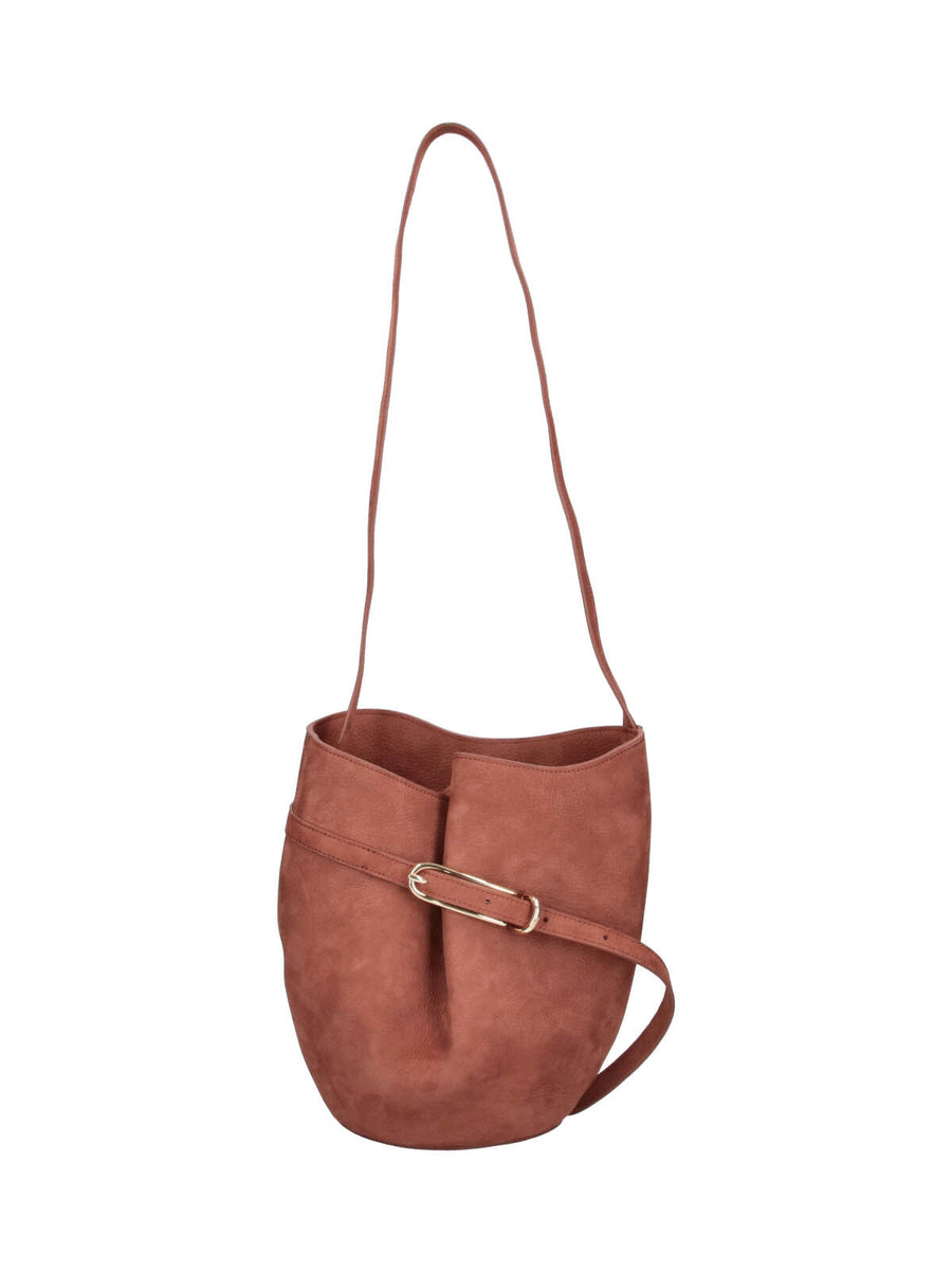Liffner 100% Calf Leather bucket bag in brown