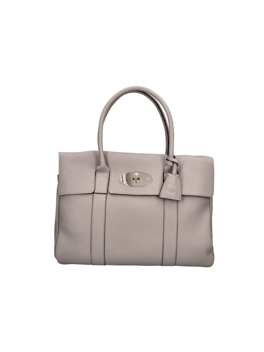 Mulberry 100% Bovine Leather top handle bag in gray