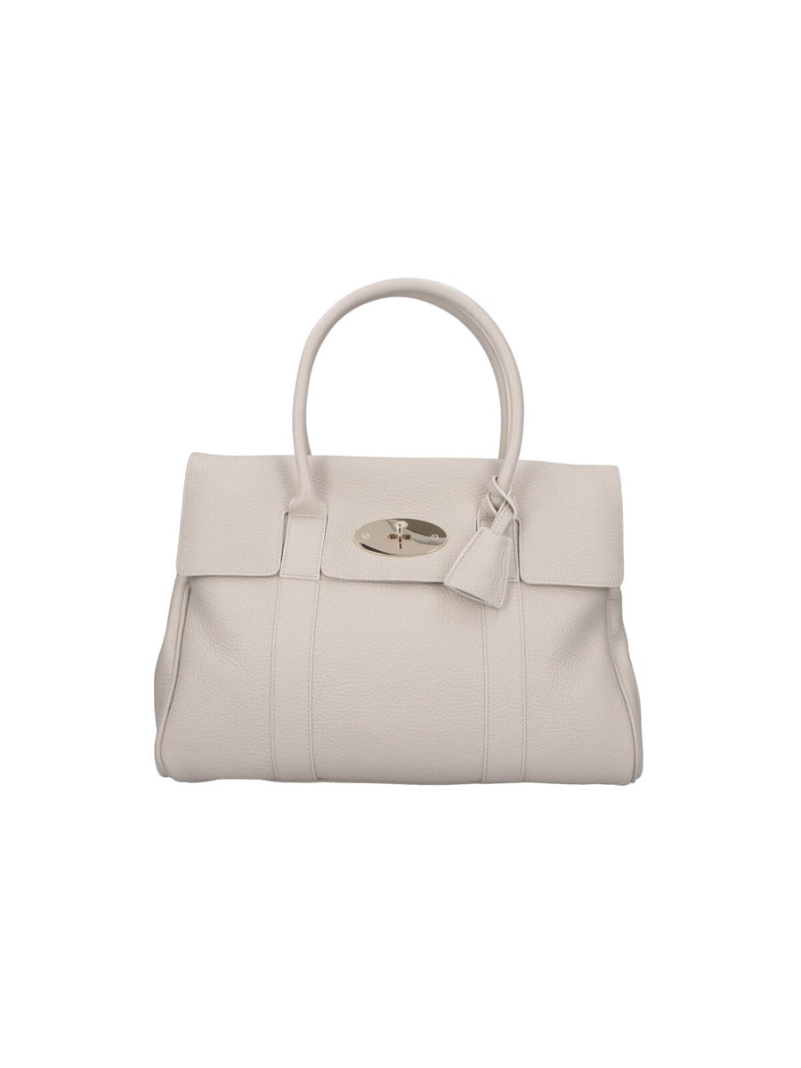 Mulberry 100% Bovine Leather top handle bag in white