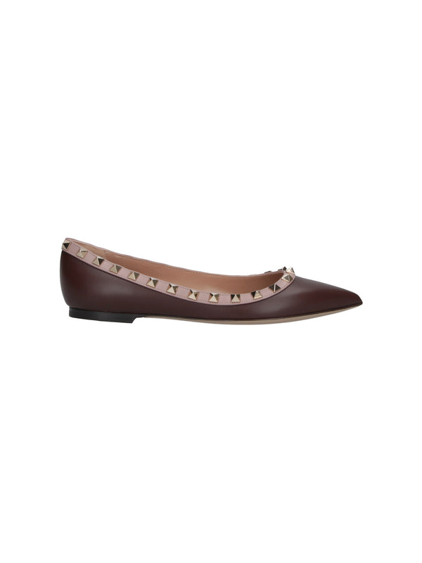 Valentino Garavani Upper: 100% Calf Leather flat in brown