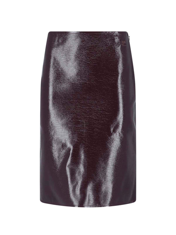 CourrèGes 88% Cotton skirt in burgundy