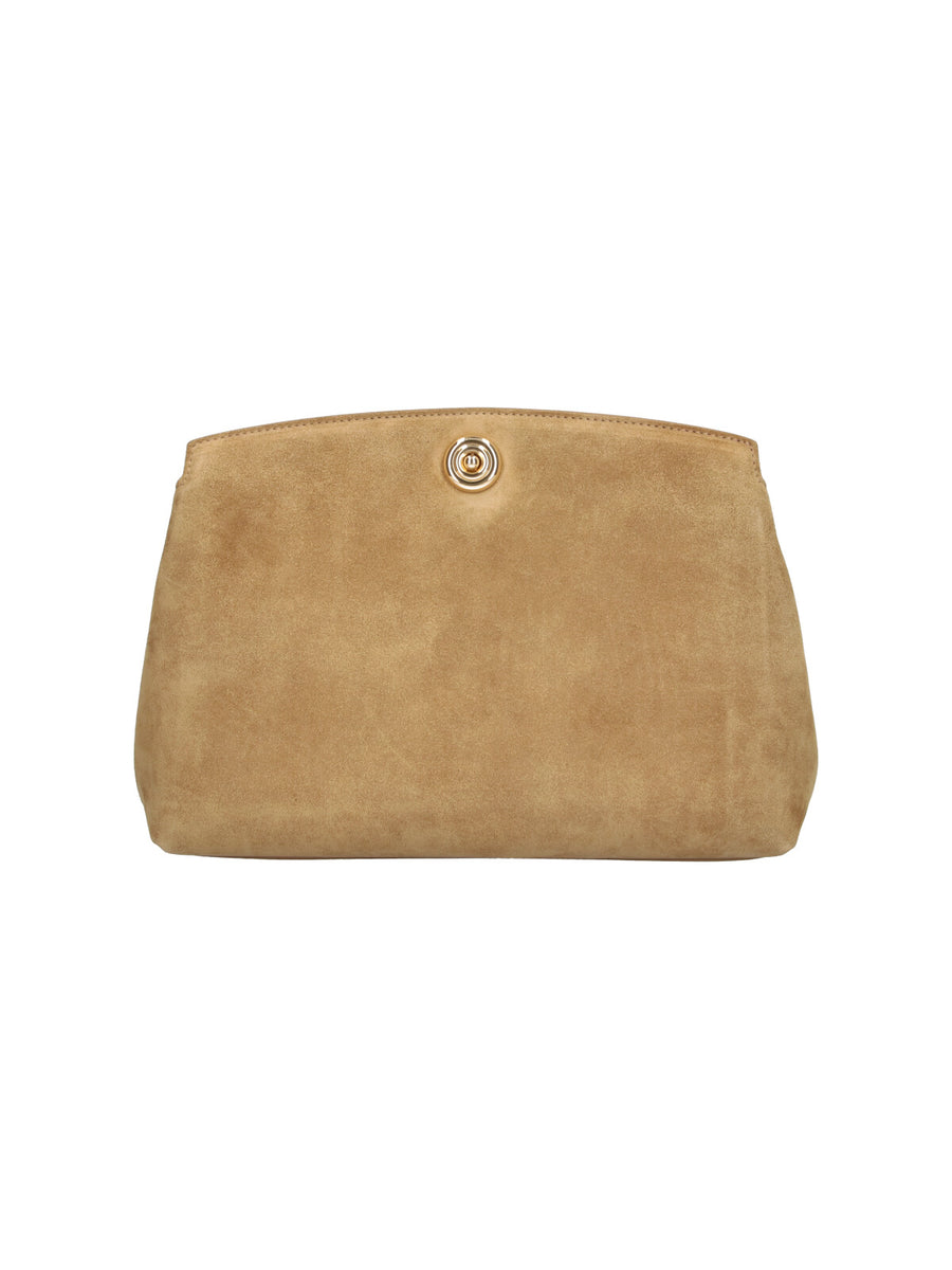 Liffner 100% Cow Suede clutch in beige