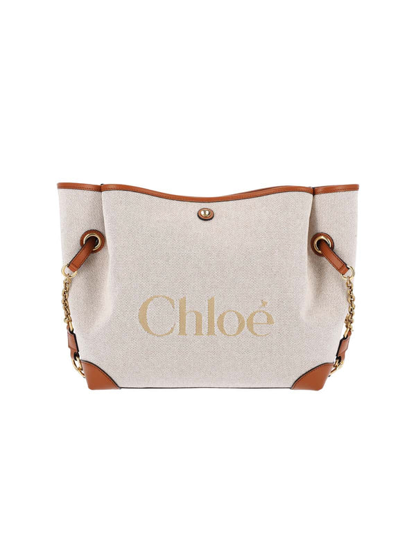 Chloè 100% Cotton tote bag in beige