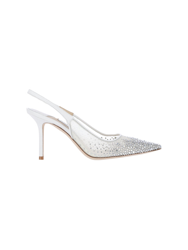 Jimmy Choo Outer: 90% Textile heel in white