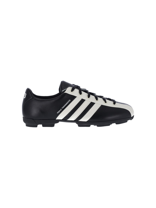 Y-3 100% leather sneakers in black