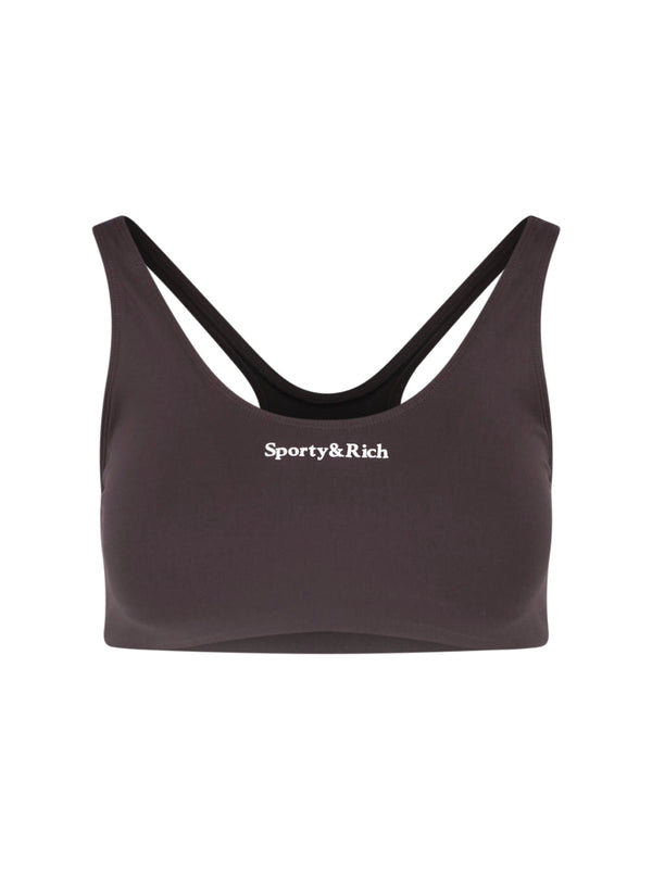 Sporty & Rich Cotton tank top in brown