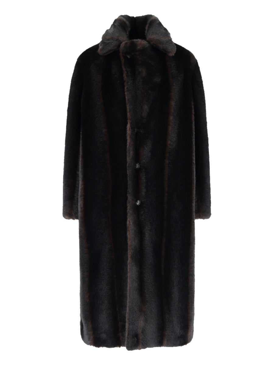 MM6 Maison Margiela 100% Polyester coat in black
