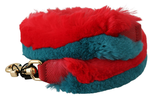Dolce & Gabbana 100% Lapin Rabbit fur shoulder bag in red