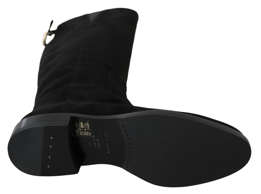 Dolce & Gabbana 100% Lambskin Suede boot in black