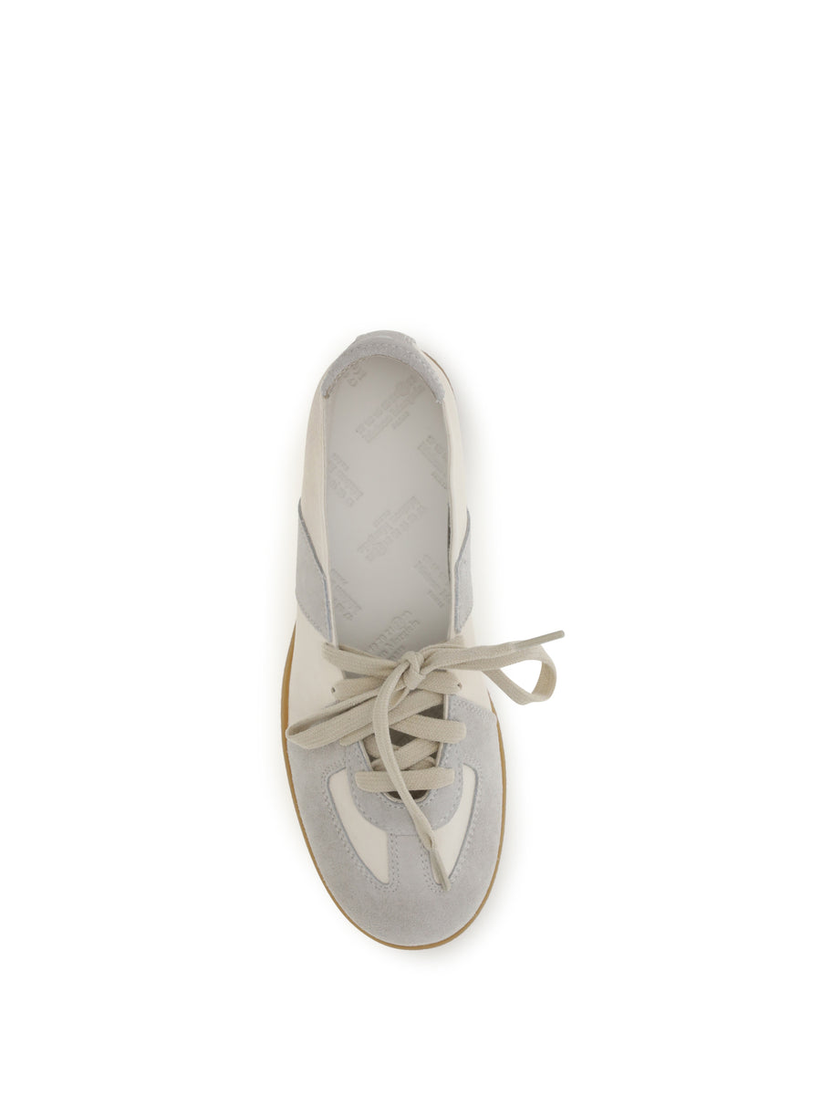Ballerina Flats Lace-Uo Bleached Sand Shoes