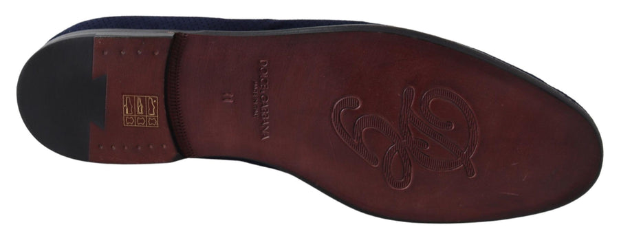 Dolce & Gabbana 86% Perforated Suede Goat loafer in blue