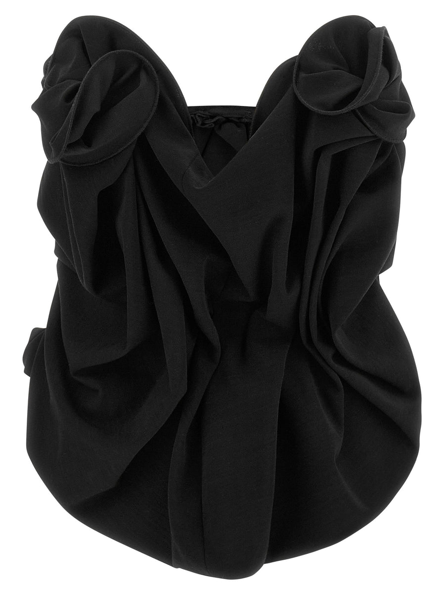 Magda Butrym Off-The-Shoulder Corset Blouse — Black