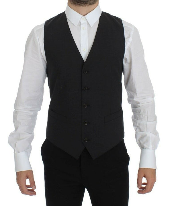 Dolce & Gabbana 97% Wool vest in gray