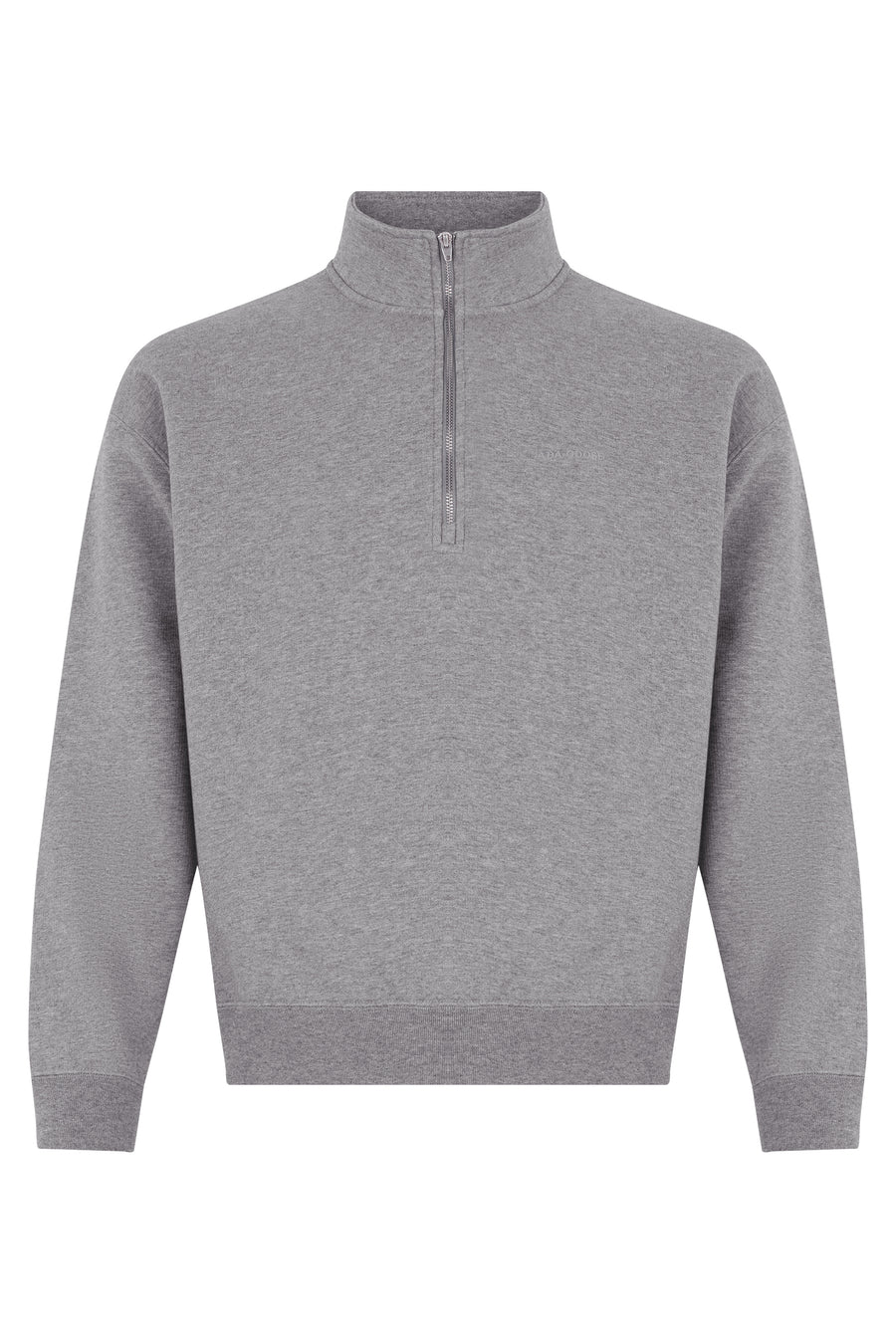 Sweatshirt Zip Collar Heather Grey Cotton Sweatshirts