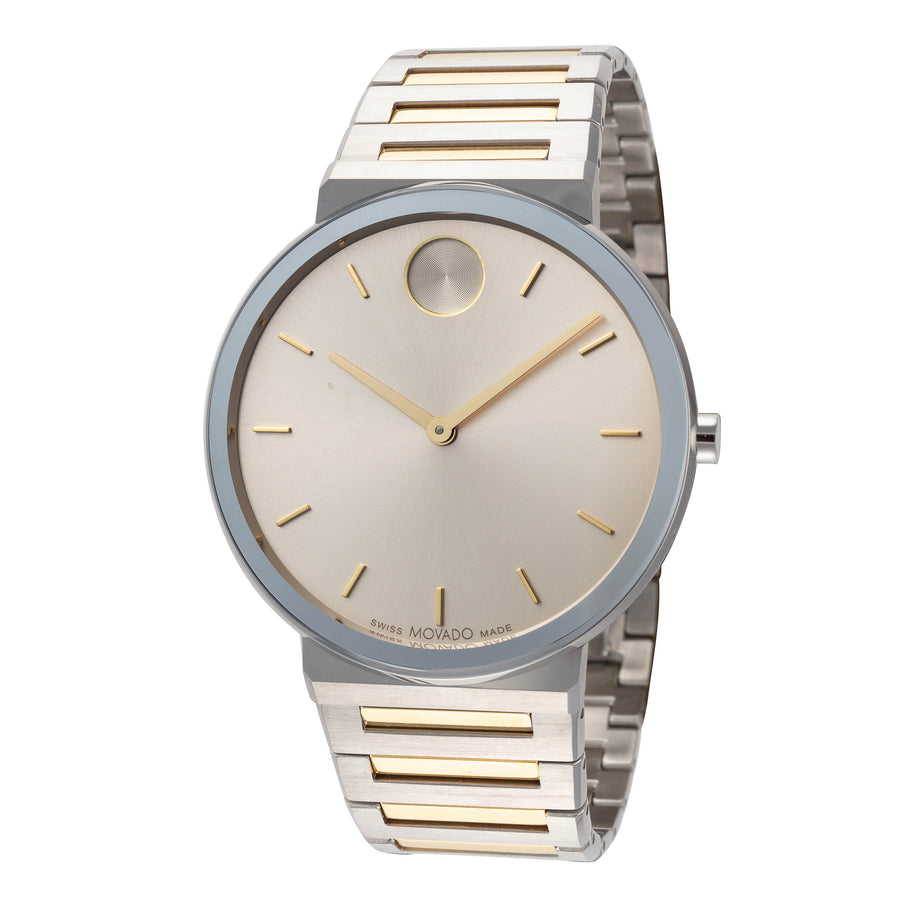 Preloved - Movado Mens 40mm Bold Quartz Watch 3601075 Cream Watches