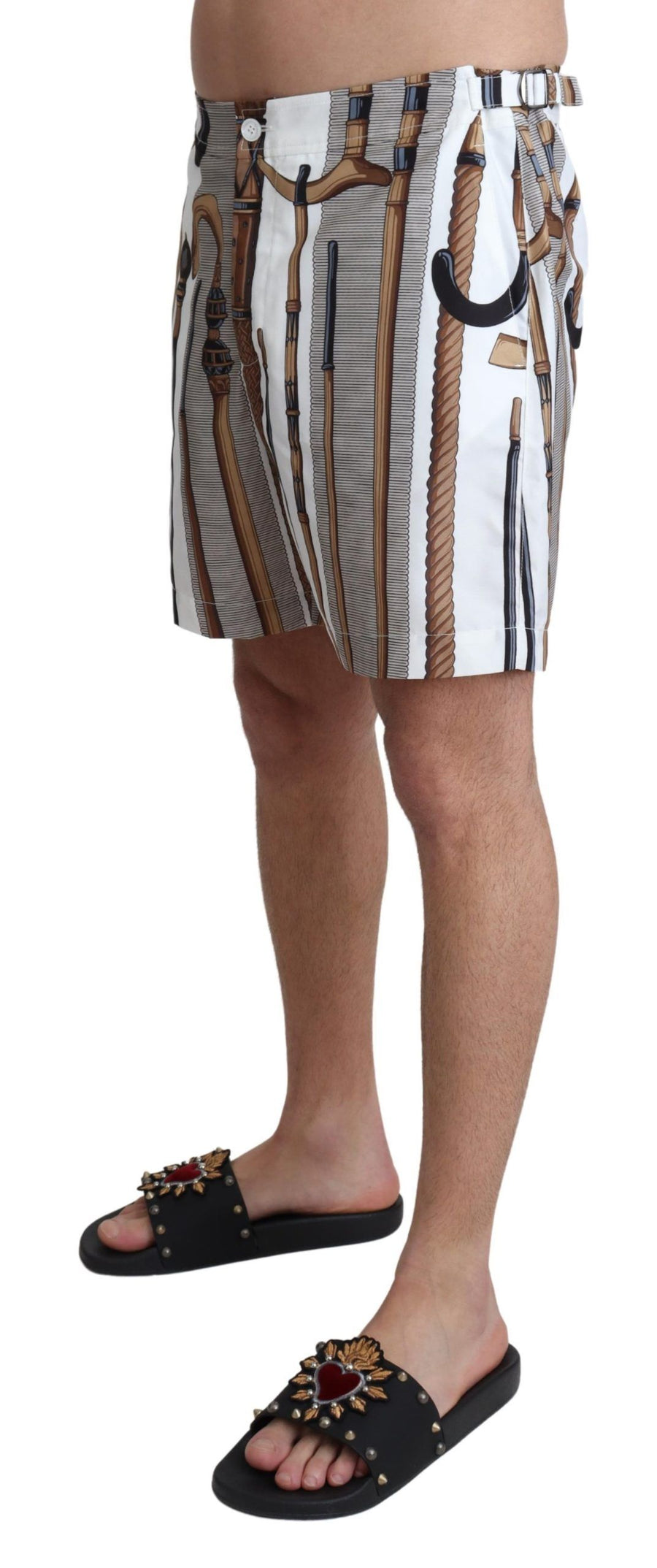 Dolce & Gabbana 100% Polyester swim shorts in white