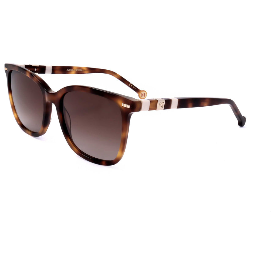 Preloved - Carolina Herrera Womens 57mm Havana Ivory Sunglasses Ch0045-S-C1h-57 One Color
