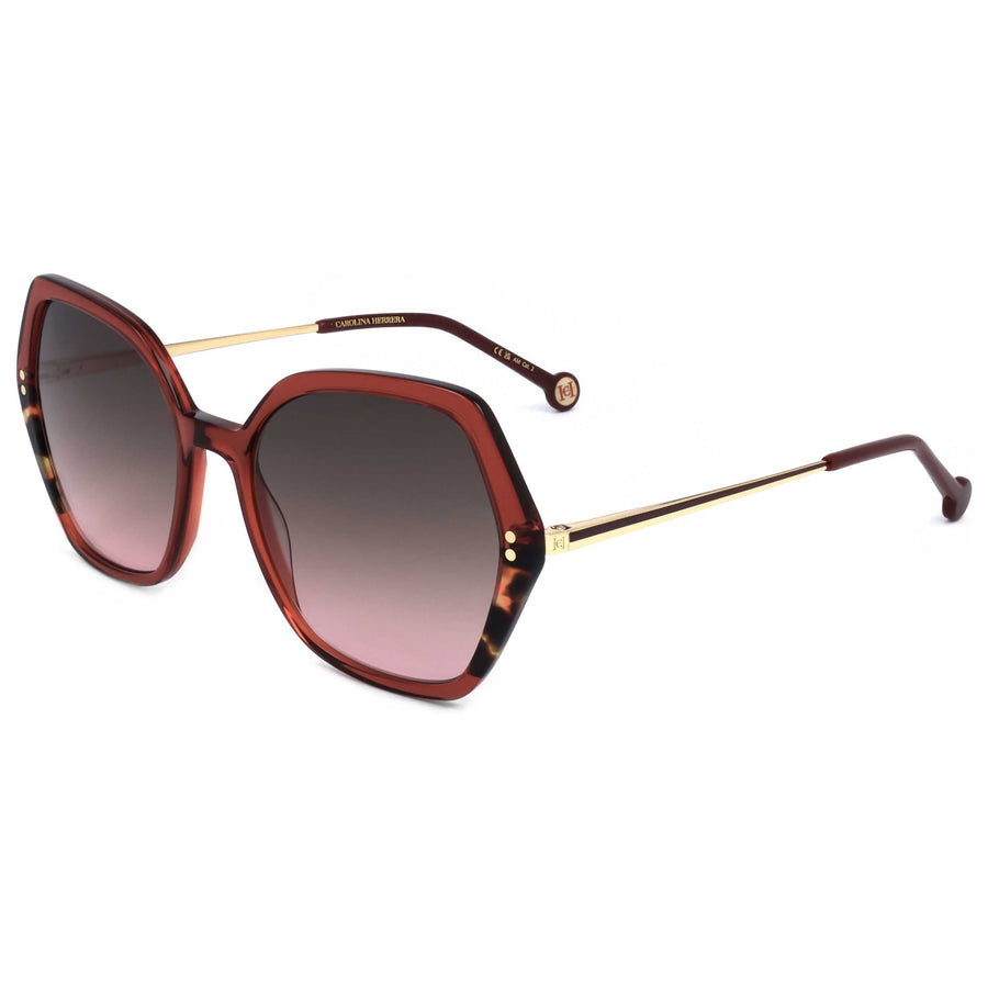 Preloved - Carolina Herrera Womens 55mm Burgundy Havana Sunglasses Her0185-S-Ydc-55 One Color