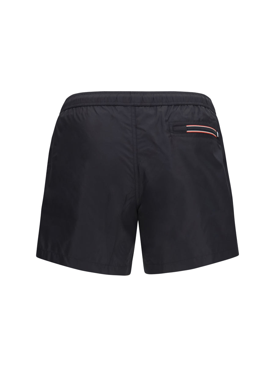 Swim Shorts With Logo Black Polyamide Beachwear