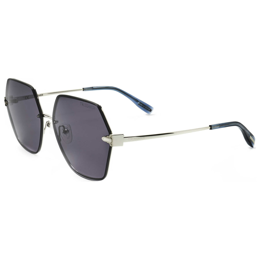 Preloved - Trussardi Womens 60mm Shiny Palladium Sunglasses Str452f-579-60 One Color