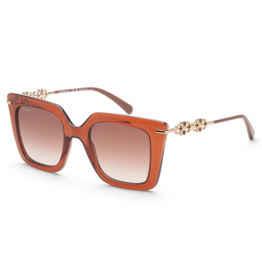 Preloved - Ferragamo Womens Fashion 51mm Transparent Brown Sunglasses Sf1041s-232-51 One Color
