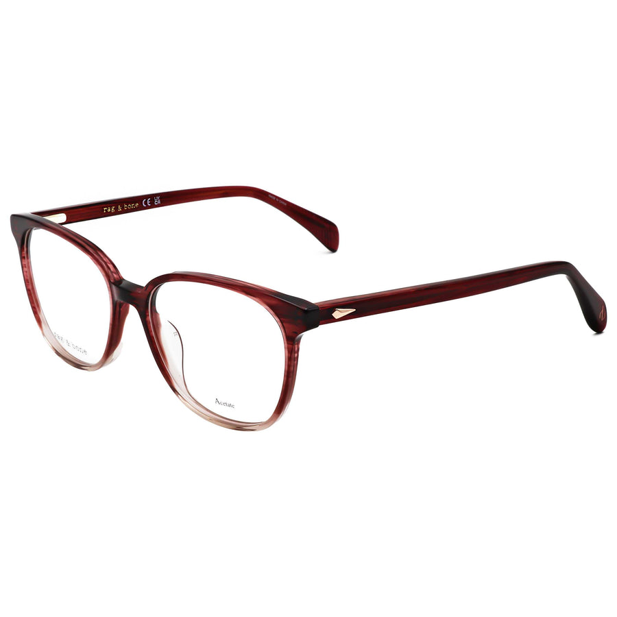 Preloved - Rag & Bone Womens 52 Mm Burgundy Horn Eyeglasses Rnb3059-K4g-52 One Color