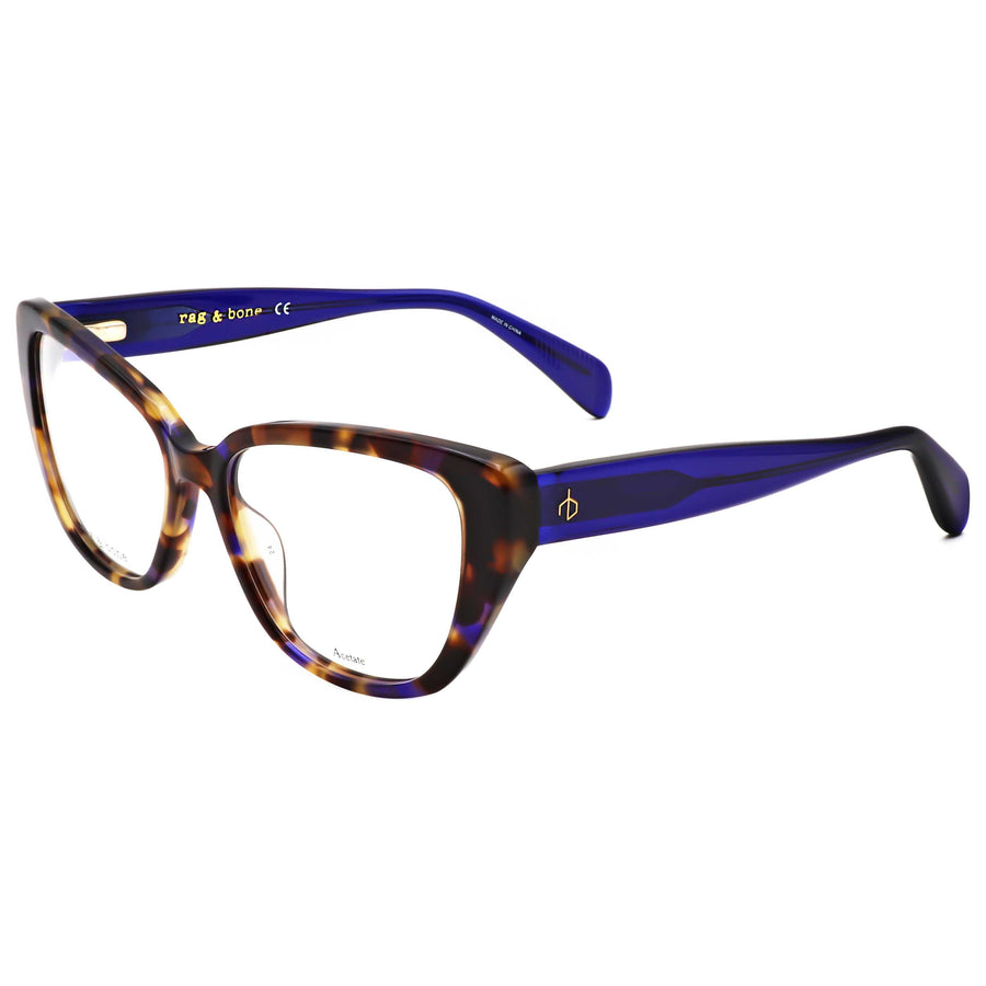 Preloved - Rag & Bone Womens 54 Mm Blue Havana Eyeglasses Rnb3061-Jbw-54 One Color