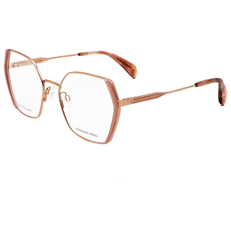 Preloved - Rag & Bone Womens 53 Mm Shaded Brown Rose Gold Eyeglasses Rnb3079-G-Lrq-53 One Color