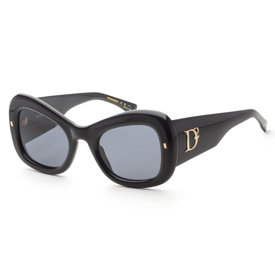 Preloved - Dsquared2 Womens 54 Mm Black Gold Sunglasses D20137s-02m2-Ir One Color