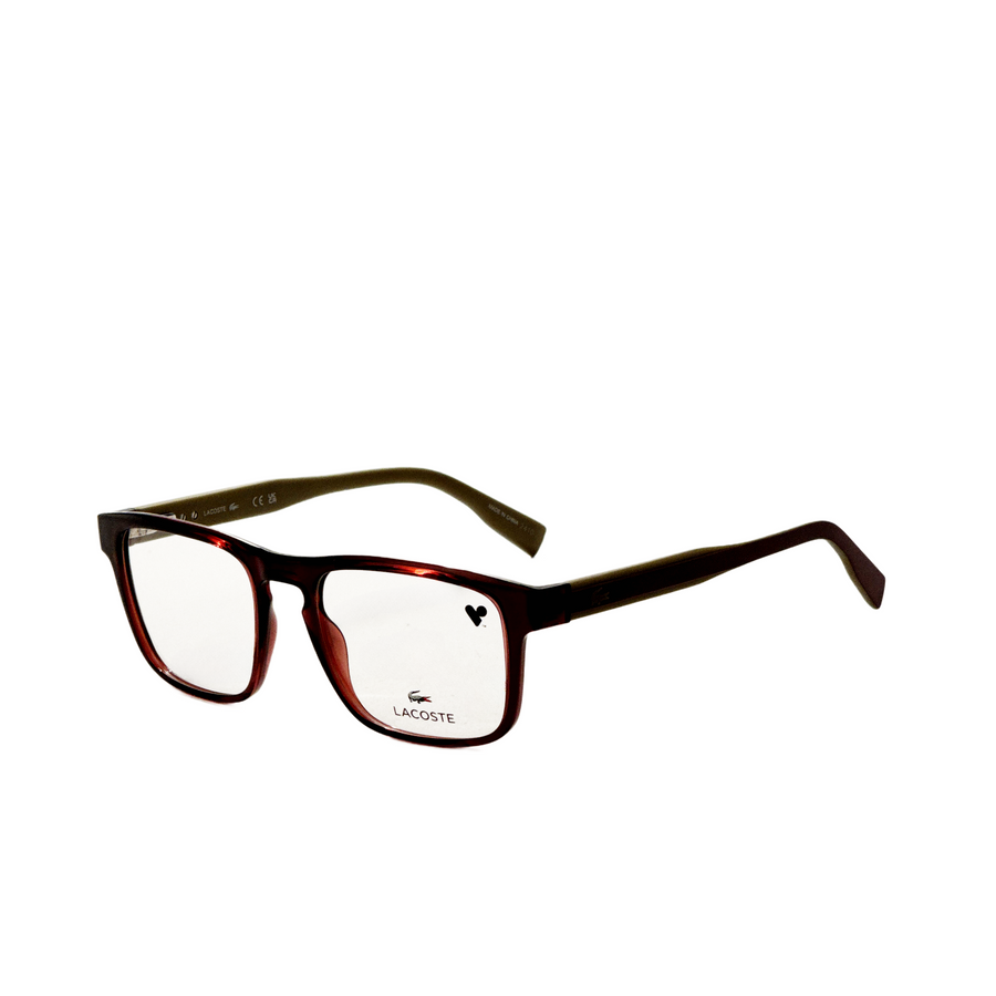 Preloved - Lacoste Mens 54 Mm Transparent Burgundy Eyeglasses L2972-601 One Color