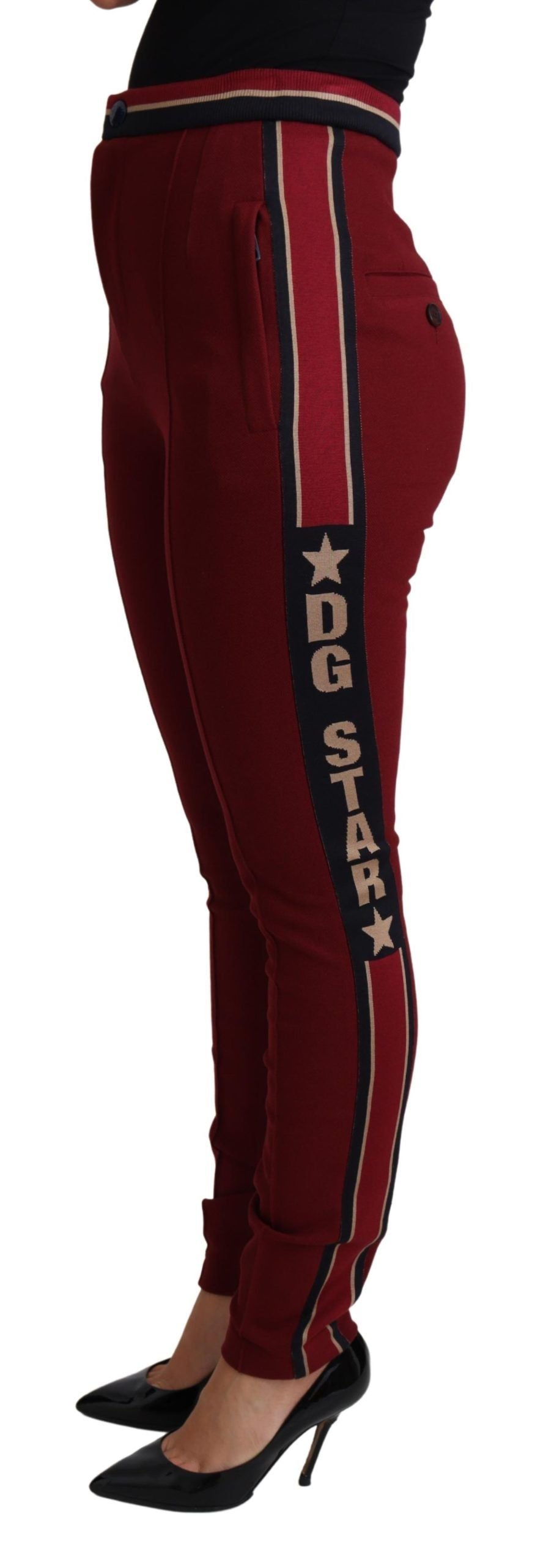 Dolce & Gabbana 70% Cotton trousers in red