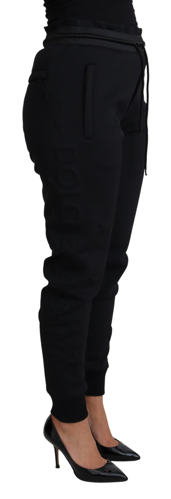 Dolce & Gabbana 92% Polyester joggers in black