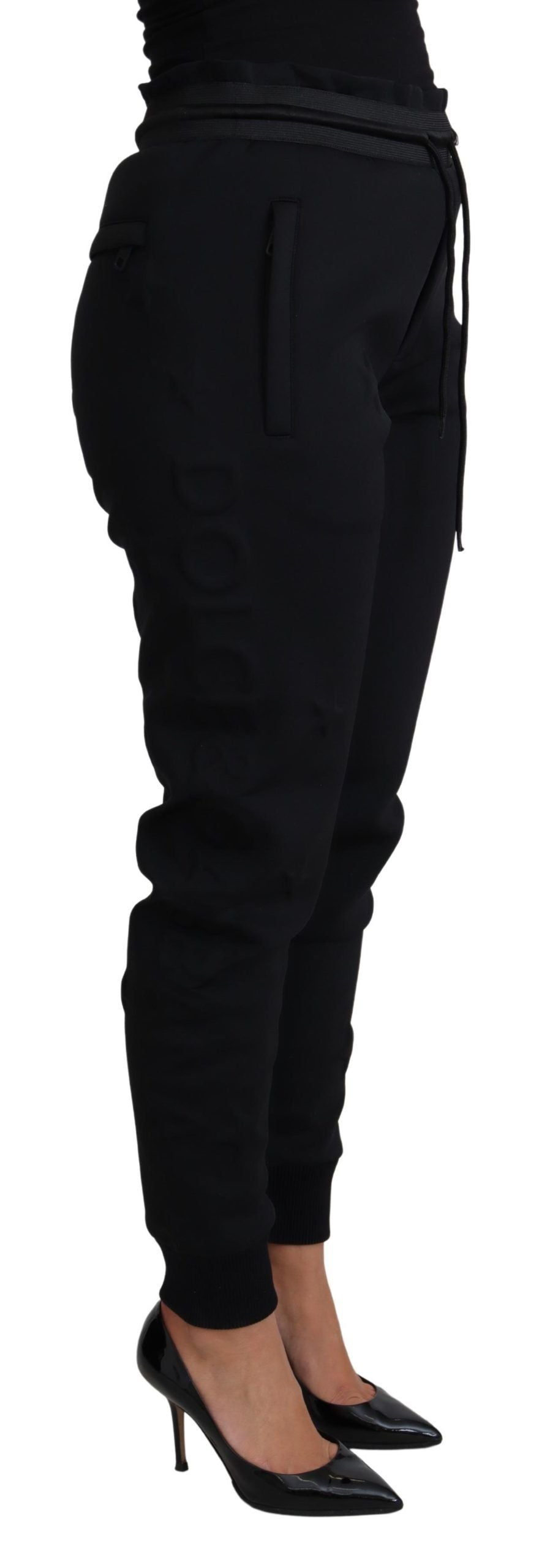 Dolce & Gabbana 92% Polyester joggers in black