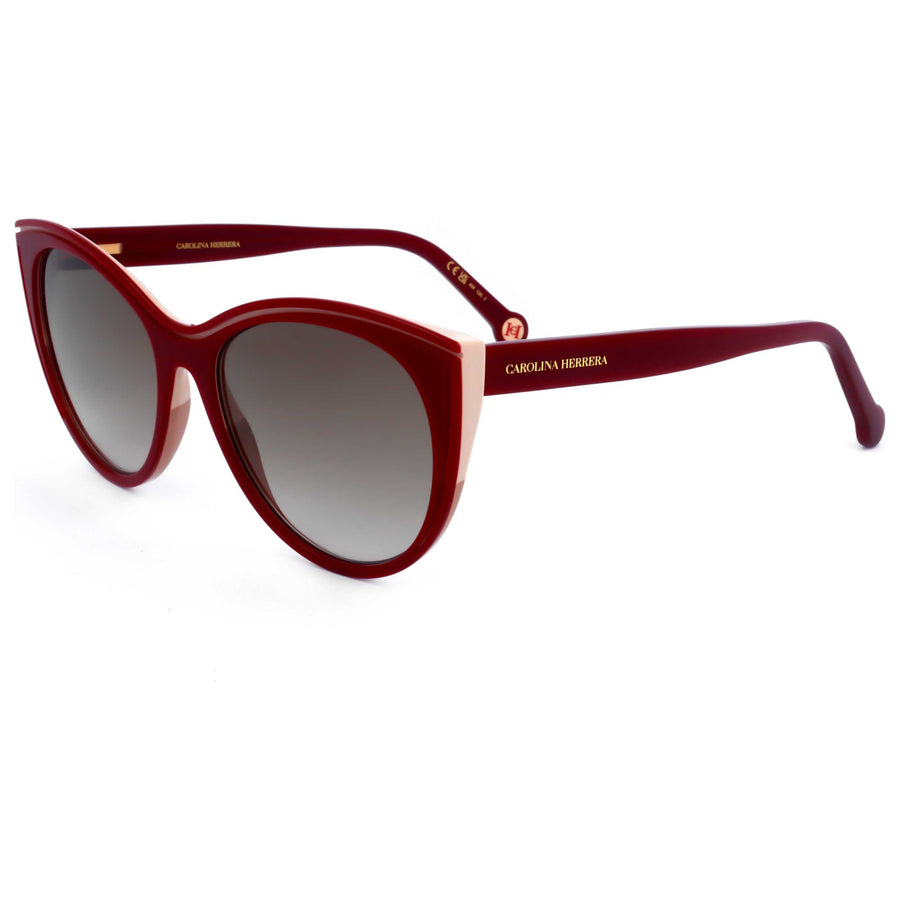 Preloved - Carolina Herrera Womens 56 Mm Burgundy Beige Sunglasses Her0142-S-R9s-56 One Color