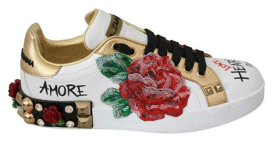 Dolce & Gabbana 100% Leather sneaker in white